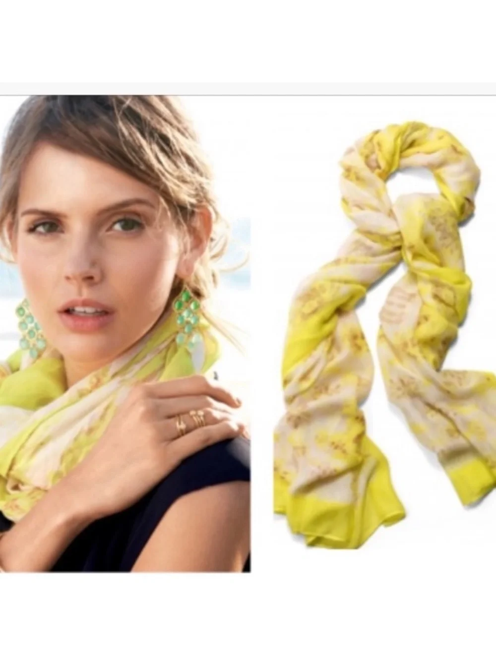 Stella & Dot Women’s Yellow Floral Scarf